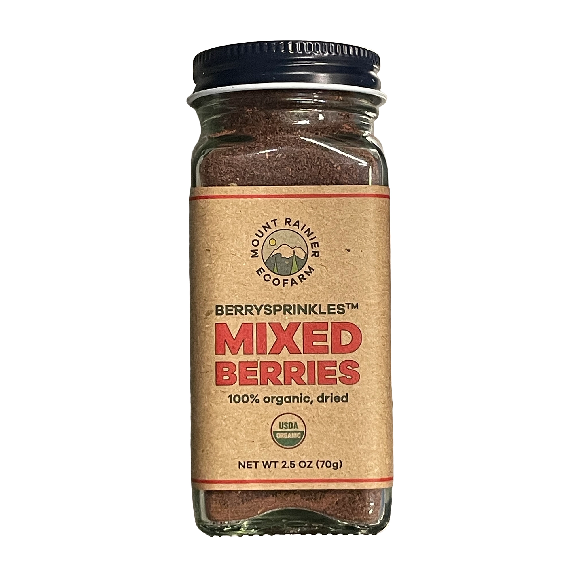 BerrySprinkles™ 100% Organic Six-Berry Blend, Glass Shaker